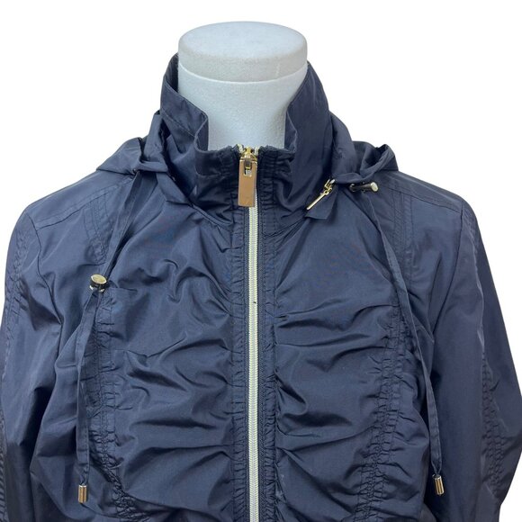 Alfani Petite Womens Black Lightweight Polyester Jacket Full Zip Hood Size P/S - Picture 4 of 7